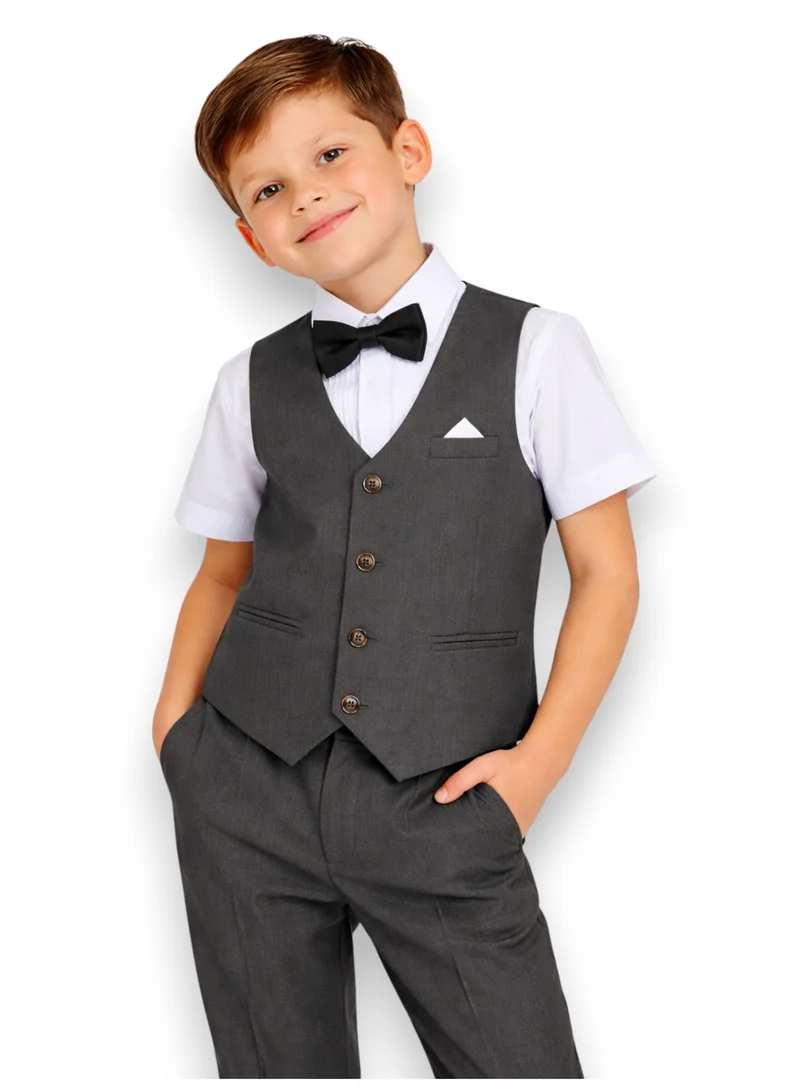 Victor And Jane  Boys 4 Piece Set Waistcoat, Shirt, Trousers & Bow Tie Set for Men | Best Price UAE